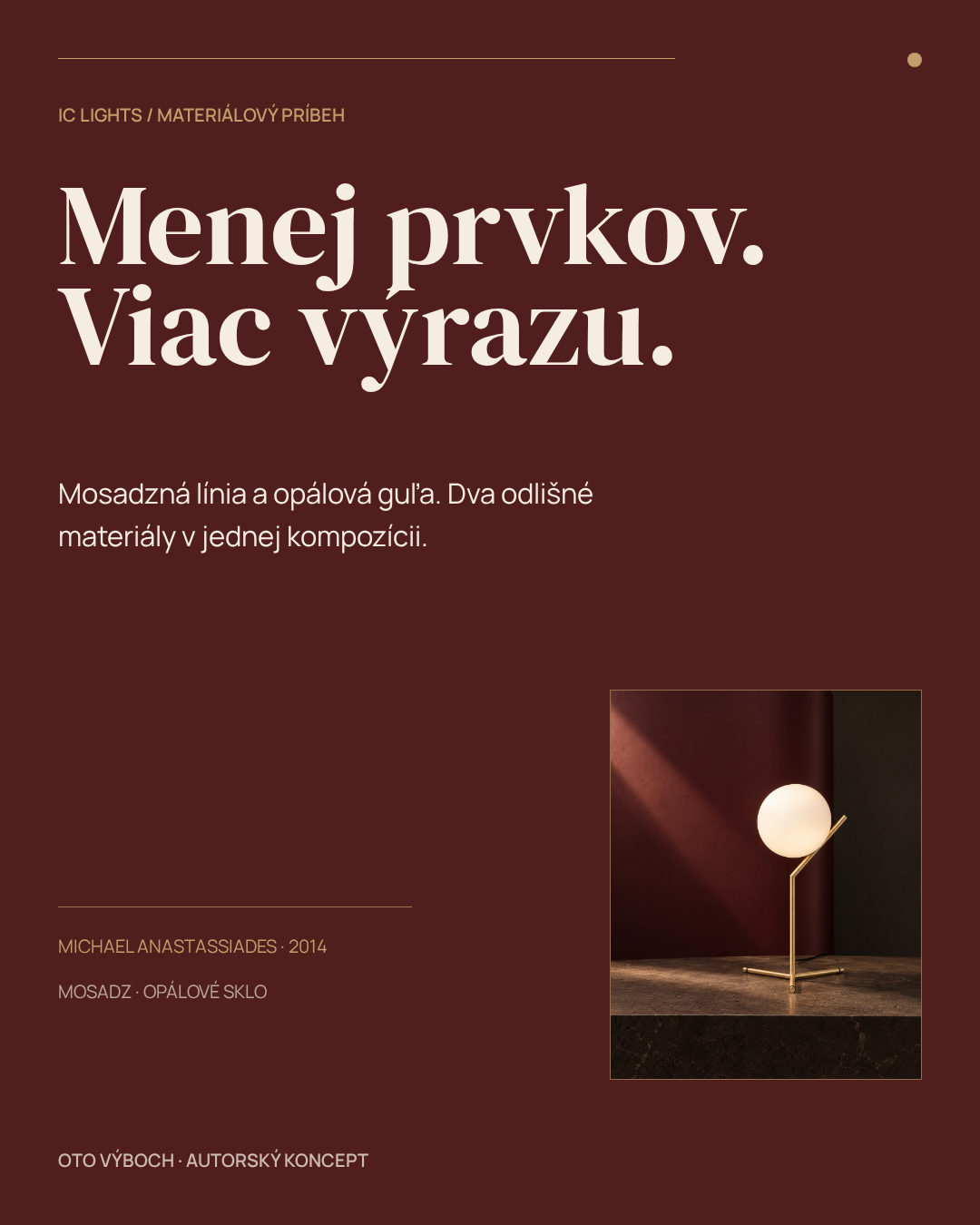 Bordová typografická grafika Menej prvkov. Viac výrazu.