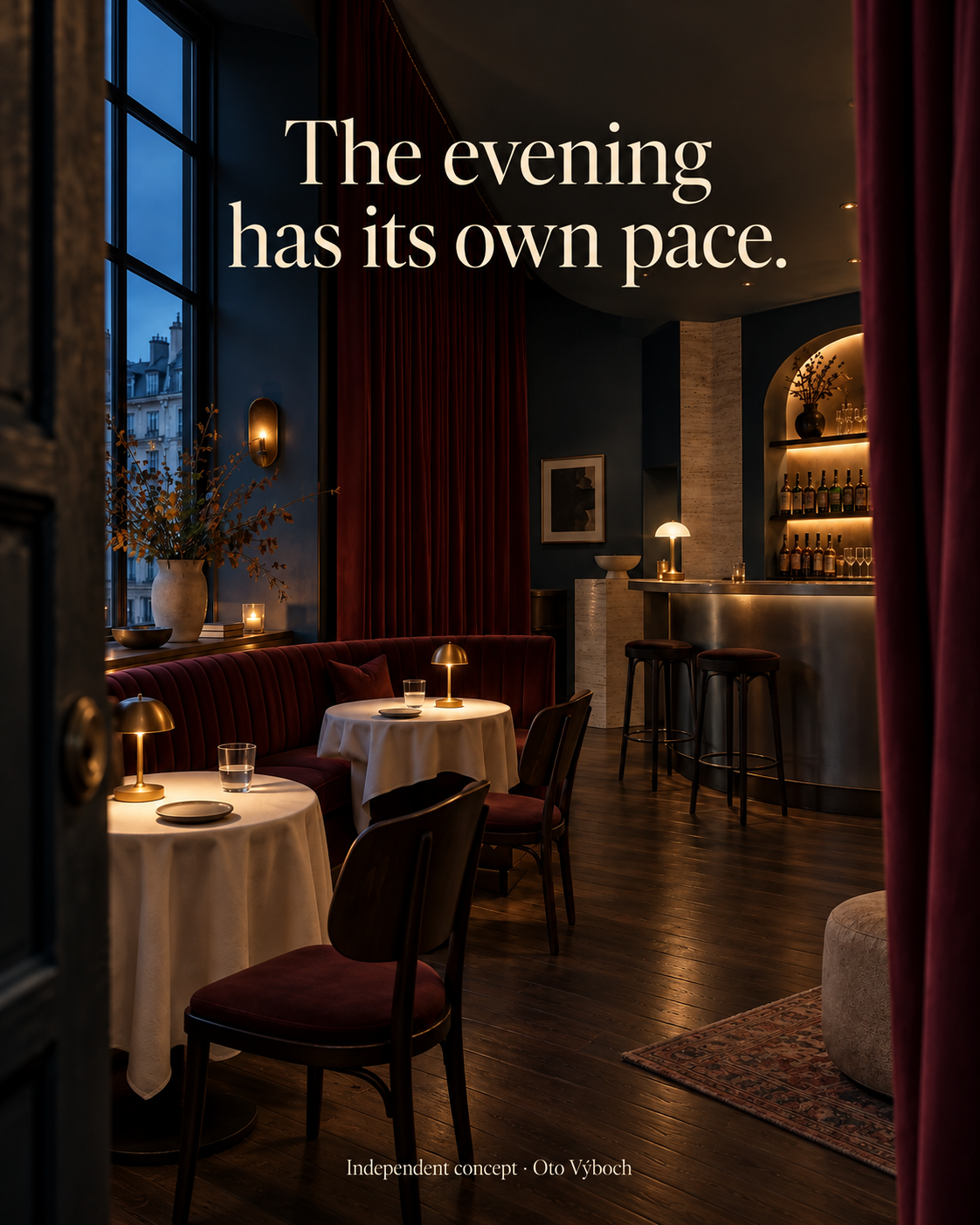 The evening has its own pace. — independent concept