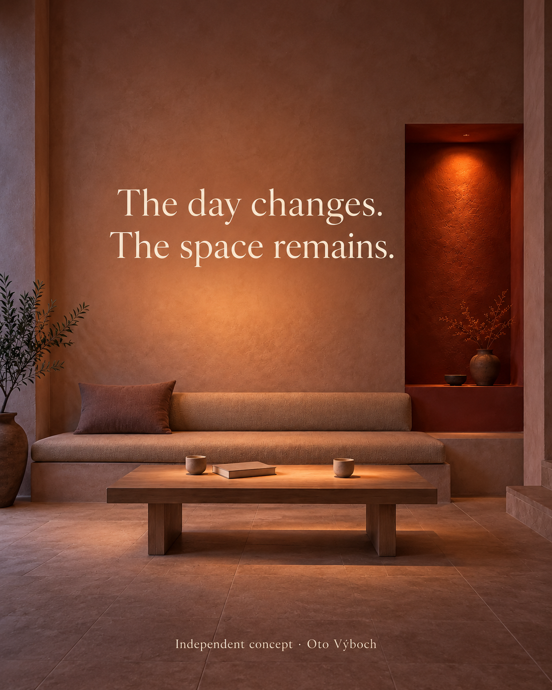 The day changes. The space remains. — independent concept