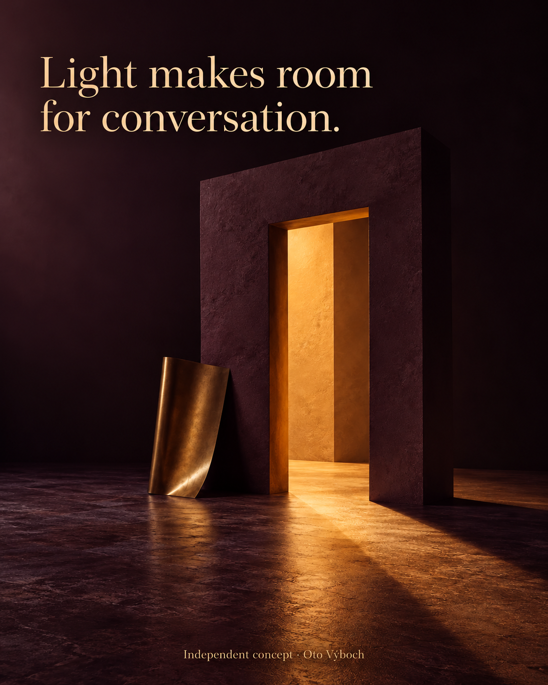Light makes room for conversation. — independent concept