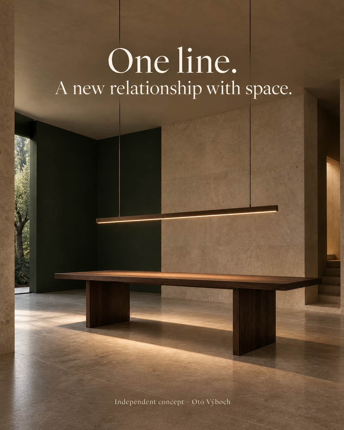 One line. A new relationship with space. — independent concept