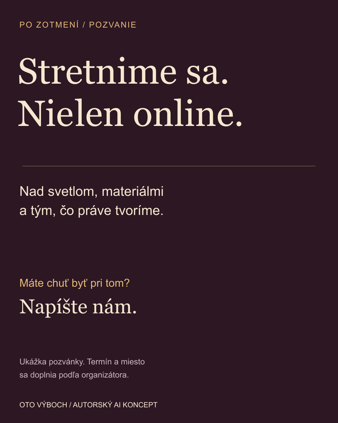 Po zotmení — Pozvánkový vizuál 3